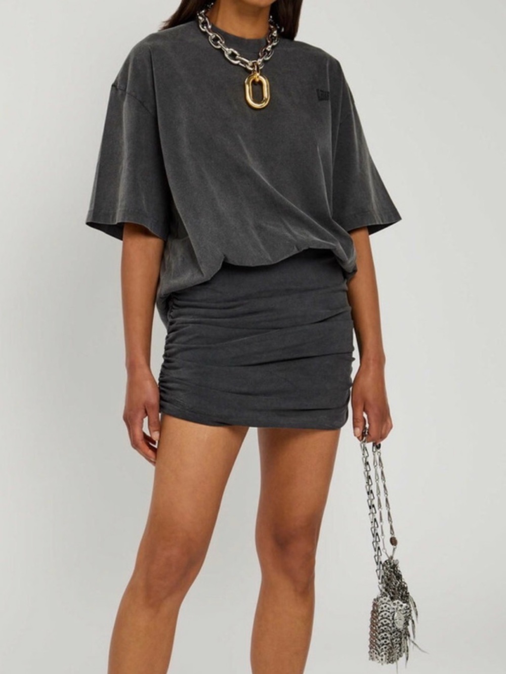 Alexanderwang.t Prestyled T-shirt Cotton Mini Dress Black